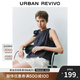 UR2025春季新款女裝復(fù)古休閑蝴蝶結(jié)無袖牛仔襯衫UYU850007 藍(lán)色 （袖口偏大） M