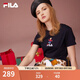 斐樂（FILA）官方女士短袖T恤夏印花運(yùn)動女裝針織短袖套頭衫小熊T刺繡上衣 傳奇藍(lán)-NV M 165/84A