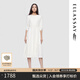 歌力思（ELLASSAY）2025春夏新款醋纖經(jīng)典收腰系帶老錢(qián)風(fēng)中長(cháng)款連衣裙女EWD361Y13500 象牙白 S