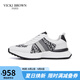 VICKI BROWN【VB男鞋】法國品牌時(shí)尚運(yùn)動休閑鞋舒適拼接潮鞋男士戶外鞋子男 白黑 41