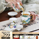auratic【特價秒殺】永豐源 幸福和鳴 9頭陶瓷功夫茶具套裝 家用蓋碗茶壺 4人位茶具（蓋碗組） 9頭