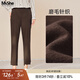 MsShe大碼女裝2025秋冬【加厚保暖雙面磨毛】胖mm高腰哈倫長(cháng)褲子 C款拿鐵色現貨 3XL