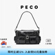 PECO968包包小號(hào)記者包無(wú)性別單肩斜挎大容量郵差包送女友禮七夕禮物 經(jīng)典黑頭層熔巖油蠟牛皮現(xiàn)貨