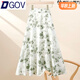 DGOV國風(fēng)穿搭碎花半身裙長(cháng)裙夏2025新款氣質(zhì)遮胯夏季顯瘦長(cháng)款A字裙 抹茶綠【后松緊】【75CM】（zt） M 【80-110斤】