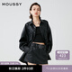 moussy 女裝新款街頭風(fēng)皮衣外套女028HSZ30-0531 020黑色 均碼