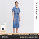 歌力思（ELLASSAY）ELLASSAY歌力思2023早春新品開叉襯衫式牛仔連衣裙女EWW341N03300 深牛仔藍(lán) M