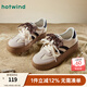 熱風(fēng)（Hotwind）運動(dòng)休閑鞋秋季女士時(shí)尚松糕跟系帶復古休閑 時(shí)尚柔韌質(zhì)感 米黑 36 230mm