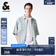 杰克·瓊斯（JACK&JONES）男裝潮流簡約寬松個性水洗褪色字母貼布牛仔短袖襯衫男224359009 E39 中藍牛仔 E39 中藍牛仔 M 175
