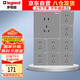 羅格朗（LEGRAND）開關(guān)插座面板 逸景深砂銀10A五孔墻壁電源插座套餐 十只裝