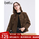 百圖betu女裝冬季新款毛衣100%羊毛修身保暖百搭毛衣女2411D08 黑色 S