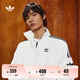 adidas情侶款復(fù)古風(fēng)梭織立領(lǐng)夾克外套男女阿迪達(dá)斯官方三葉草 亮白 L