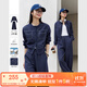 梵希蔓今年流行的漂亮套裝女2025年春季新款修身外套闊腿褲兩件套 A0387 牛仔藍 XL