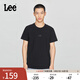 Lee25新品標(biāo)準(zhǔn)版圓領(lǐng)Logo徽標(biāo)印花男短袖T恤休閑潮流LMT009822K99 黑色 L