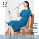 玖姿·安娜蔻輕運(yùn)動(dòng)感肌理連衣裙女裝夏款休閑寬松開(kāi)衩裙子藍(lán)色 湖藍(lán) M