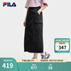 FILA 斐樂官方女士梭織裙2025夏季新款休閑涼感防曬半身裙工裝裙 正黑色-BK L 170/70A/L