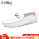 金利來(lái)男鞋新款商務(wù)休閑駕車(chē)鞋平底真皮豆豆鞋男透氣軟底皮鞋春季小碼 白色 （單層） 39