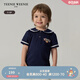 Teenie Weenie Kids小熊童裝25年夏季新款男寶寶海軍水手領(lǐng)短袖T恤打底衫 藏青色 90 cm