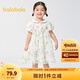 巴拉巴拉童裝兒童連衣裙寶寶女童A字裙甜美可愛雪紡裙夏裙子翻領(lǐng) 白色調(diào)00311 130