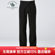 圣大保羅男裝2025秋冬新款商務(wù)休閑純棉合身直筒褲純色簡(jiǎn)約男士長(zhǎng)褲 黑色Z9 84(33碼)175/84B