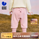 迷你巴拉【pp褲】男女童褲子加絨保暖冬新款高腰長(zhǎng)褲 粉紅60049 90