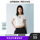 UR2025春季新款女裝拼接蕾絲蝴蝶結(jié)修身短袖T恤UYY450033 本白 (修身款) L