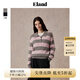 ELAND衣戀毛衣女polo領(lǐng)撞色條紋寬松長(zhǎng)袖休閑上衣2025冬新款 灰色(15)Grey M 165