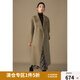獨束大碼女裝羊駝毛大衣2024冬新款胖mm氣質(zhì)顯瘦雙面呢大衣呢外套 黃油綠 XL (尺碼：3) (尺碼：3)