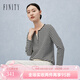 菲妮迪品牌T恤春季新款簡(jiǎn)約休閑風(fēng)黑白條紋V領(lǐng)時(shí)尚減齡上衣女 黑白條 XL