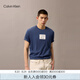 Calvin KleinJeans【七夕禮物】25春夏男士ck字母膠印純棉針織短袖T恤4RB842G RLY-鐵藍(lán) L