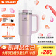 STANLEY巨無霸吸管杯水杯保溫杯大容量不銹鋼杯子辦公887毫升-夢幻紫菀