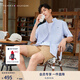 TOMMY HILFIGER【簡(jiǎn)約純色】夏季男純棉商務(wù)休閑正裝短袖襯衣襯衫男外套J3904 天空藍450 L (推薦： 150-165斤)