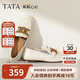 他她TATA粼粼心扣女鞋軟底通勤樂(lè )福鞋平底單鞋英倫風(fēng)7QC23AA4米色 37