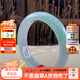 翡笙坊 玉手鐲翡翠緬甸A貨鐲子冰糯種老坑淺綠淺春彩正圈玉石送女友禮物 淺春彩色 56-57（贈送平安扣+鑒定證書）