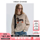VEGA CHANG衛(wèi)衣女2025年春秋季新款美式復(fù)古撞色條紋印花針織上衣 條紋 L