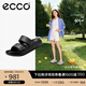 愛步（ECCO）拖鞋女外穿居家兩用 倪妮同款夏季軟底泡芙鞋一字涼拖 科摩206663 黑色20666301001 39 （偏小，建議選大一碼）