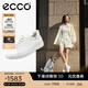 愛步（ECCO）板鞋女鞋 25年牛皮休閑板鞋系帶鞋平底鞋女 柔酷470843 白色/銀色47084361144 39 (245mm)