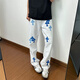 趣米樂(lè)潮牌寬松高街十字架印花牛仔褲男秋季美式休閑hiphop嘻哈痞帥褲子 白色 XL
