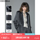 COCOBELLA[100%醋酸]靜奢風(fēng)褶皺肌理垂墜OL西裝外套SI7003-2 灰藍(lán) M