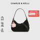 CHARLIE&KELLI CK品牌包包女包2025新款生日禮物女單肩斜挎包少女腋下月牙包 黑色【京倉配送+品牌禮袋】