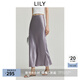 LILY2025夏新款100%醋酸氣質(zhì)垂感百搭通勤魚尾裙微光半身裙女 803淺紫 M