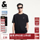 杰克·瓊斯（JACK&JONES）25年衣服男裝短袖t恤男士夏季【涼感】華夫格潮流法斗犬刺繡半袖 E40黑色 常規 L