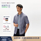 TOMMY HILFIGER【輕薄感】25夏季男裝牛津紡商務(wù)休閑格子短袖襯衣襯衫男39193 黑白格0MS M （推薦：135-150斤）