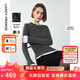 朗姿【王楚然同款】純羊毛氣質(zhì)高級(jí)感撞色修身上衣女冬新款T恤 深灰色 M