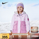 NIKE耐克童裝女童中長款保暖棉服冬季新款大口袋兒童連帽外套