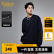 卡賓（CABBEEN）【280G重磅平紋】T恤男厚版印花舒適抗皺易打理秋季長(zhǎng)袖T恤 煤黑色01 L /175/50