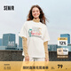 Semir[商場(chǎng)同款]史努比系列短袖T恤女中長(zhǎng)款印花2024新款純棉秋裝 本白10102 175/96A/XXL