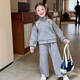 梔了成長(cháng)記梔了成長(cháng)記童裝女童韓版時(shí)髦套裝秋季新款兒童寶寶百搭休閑兩件套 灰色 套裝 140