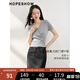 紅袖chic針織衫夏季2024新款女裝后腰鏤空圍裹式V領設計感小衫上衣 灰060 M