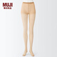 無(wú)印良品（MUJI）女式 支撐型20D3雙裝長(zhǎng)筒襪 連褲襪打底襪 絲襪 中米色 L (身高160-165 臀圍95-100)