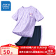 真維斯女童夏季套裝速干兒童運動(dòng)網(wǎng)眼夏裝中大童戶(hù)外訓練服涼感薄款童裝 紫 寶貝洛米X 140